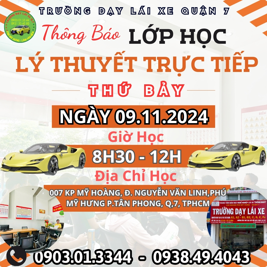 LỊCH HỌC LÝ THUYẾT Ô TÔ THÁNG 11/2024